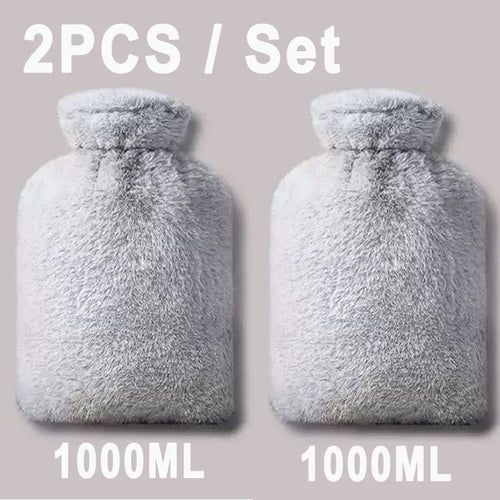 1/2PCS1000ML Soft Hand Warmer Hot Water Bag Bottles Removable Washable